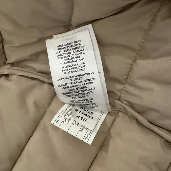 Lauren Ralph Lauren Puffer Jacket Beige - Picture 9 of 9